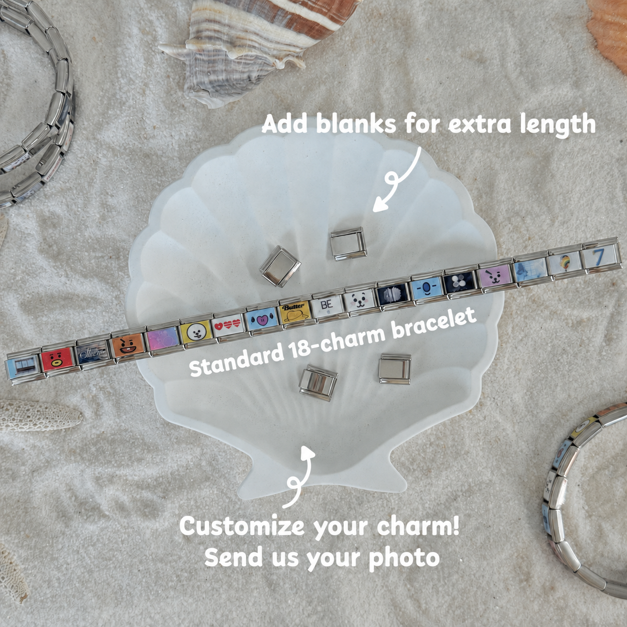 BTS Album-Inspired Charm Bracelet-Custom Italian Charm Bracelet