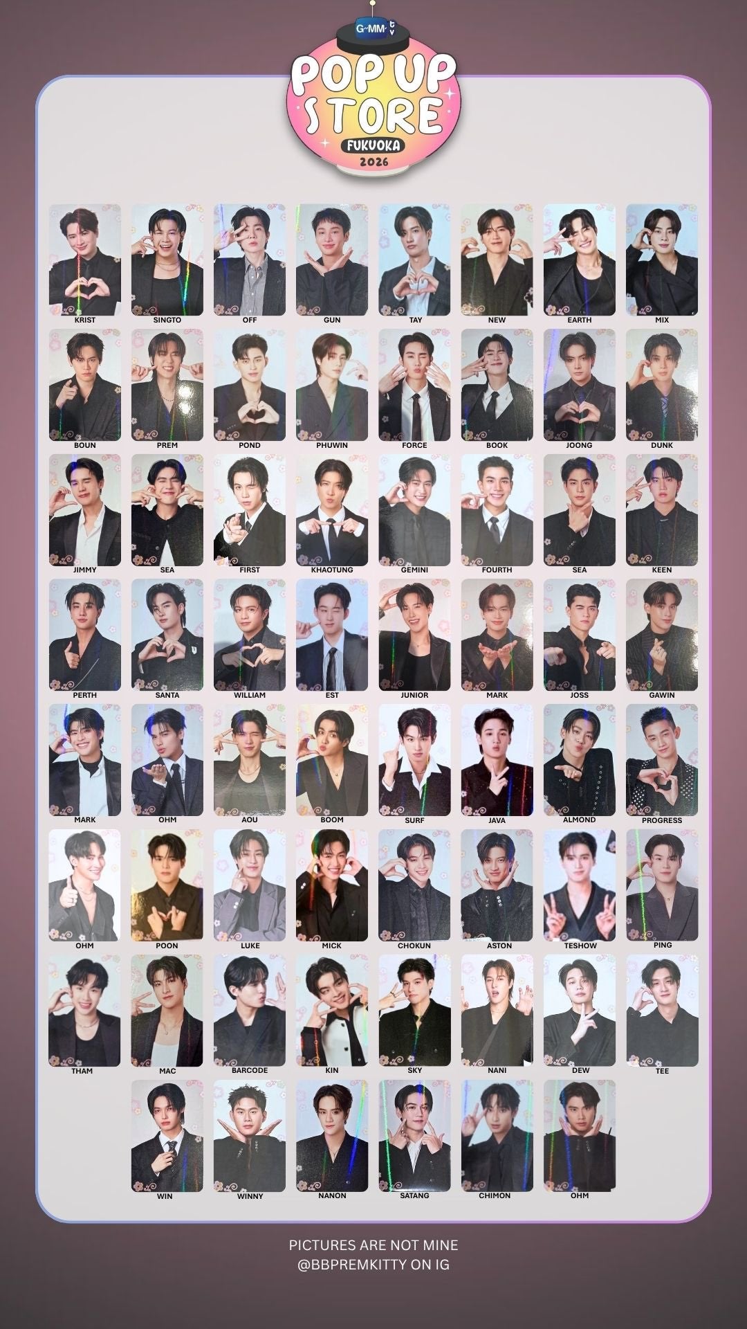 GMMTV 2026 Pop Up Store in Fukuoka Boys Random Card