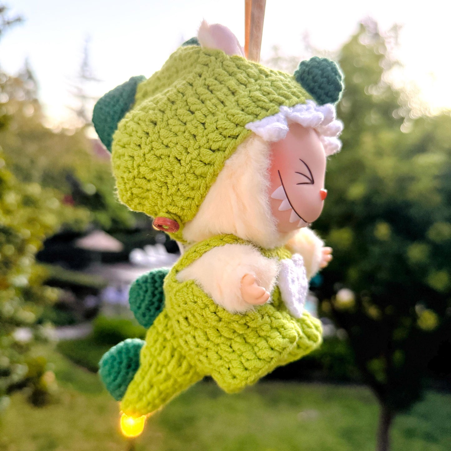 Cute Crochet Labubu Dinosaur Clothes